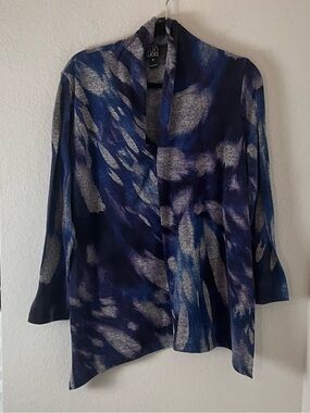 CLARA SUNWOO Purple and Blue KnitV neck Sweater boho artsy lagenlook xl